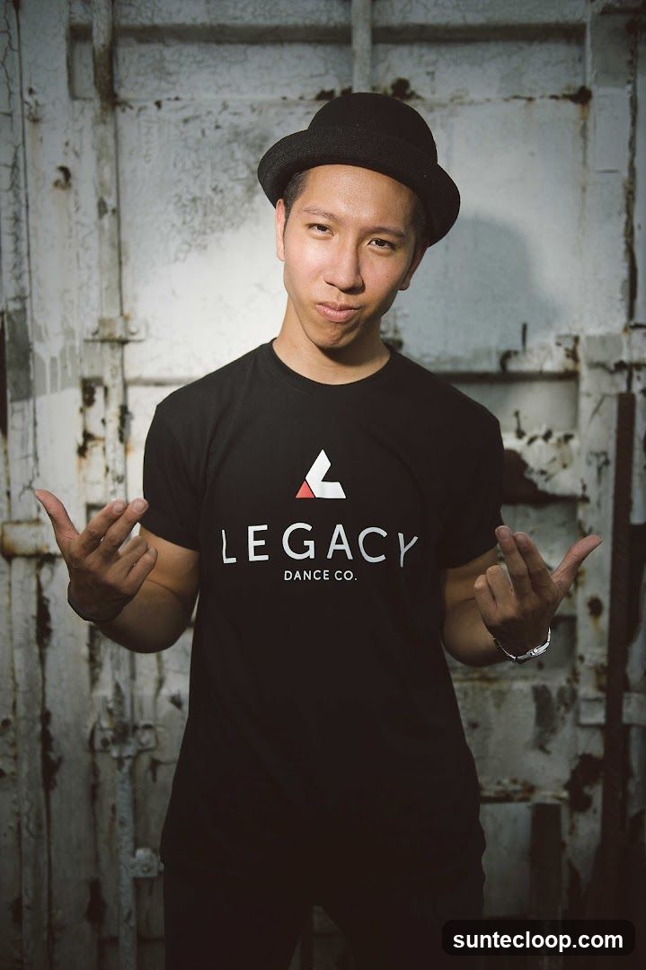 Man in Legacy Dance Co. T-shirt