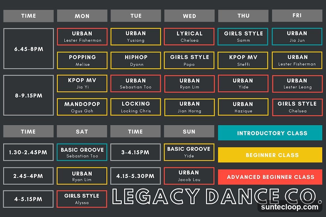 Legacy Dance Co. Schedule