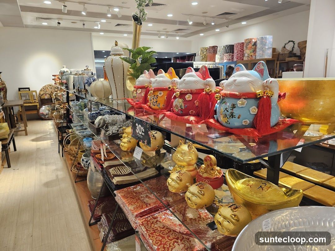 Decorative items on display