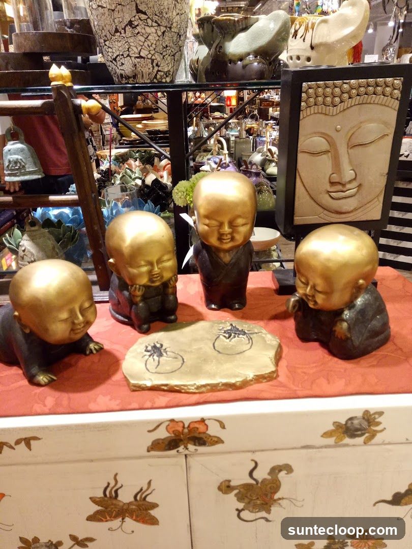 Buddha and Monk Figurines