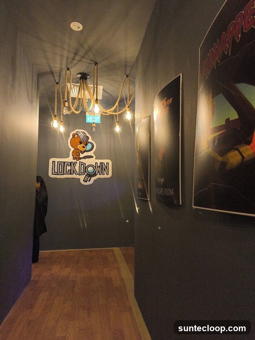 Hallway with Escape Room Posters