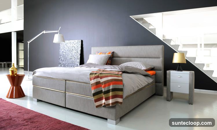 Modern Bedroom with Bed and Nightstand