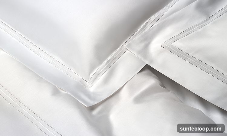 White Bedding with Decorative Stitching