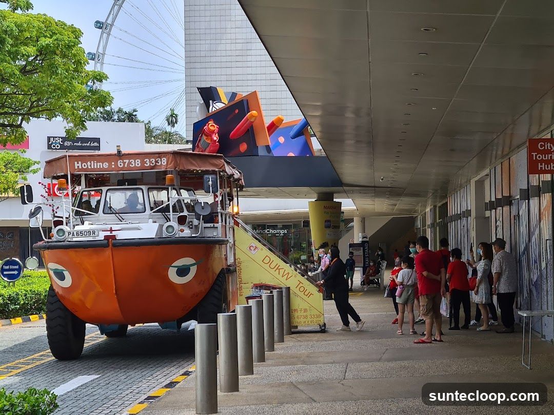Duck Tour Vehicle and Tourist Hub