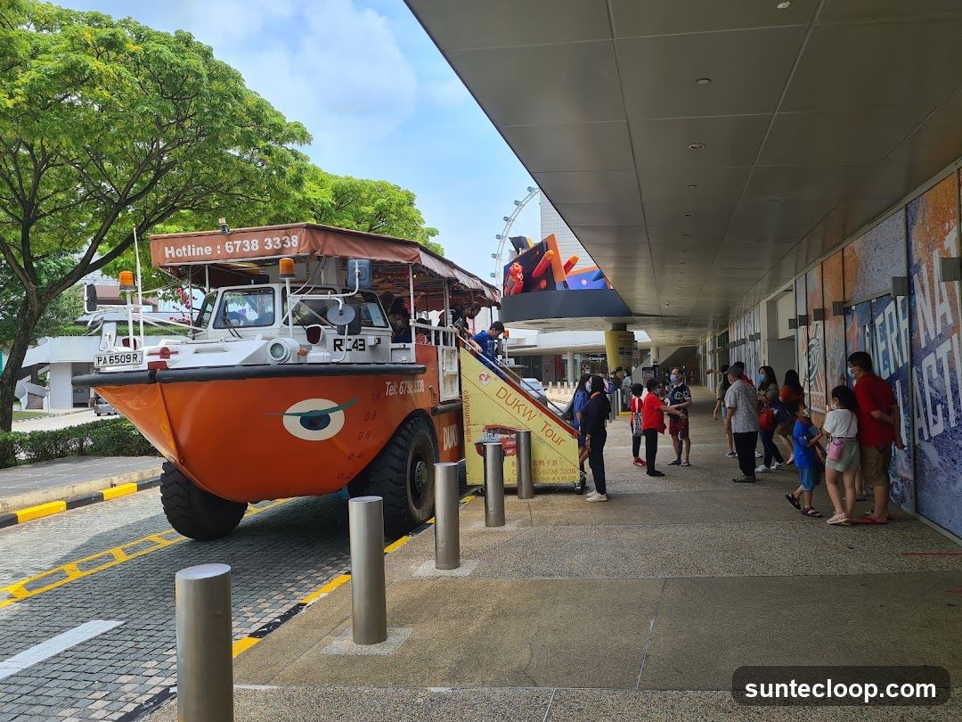 DUKW Tour Vehicle and Pedestrians