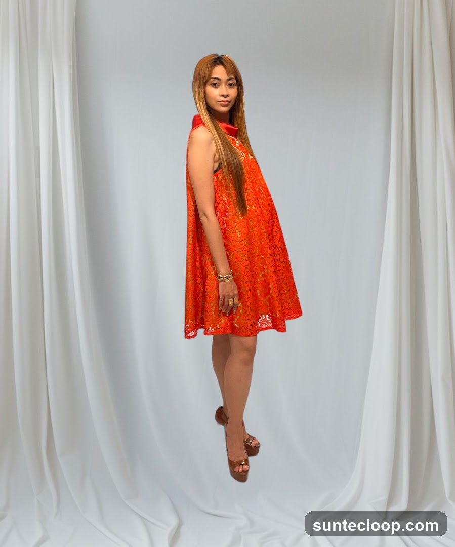 Woman in orange dress