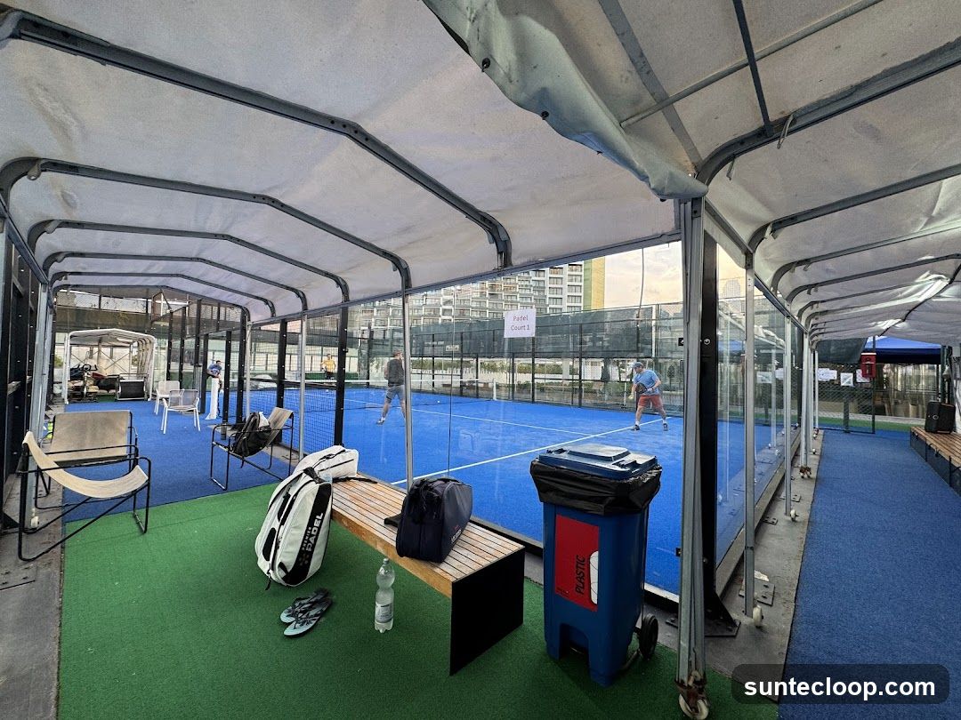 Padel Court with Players