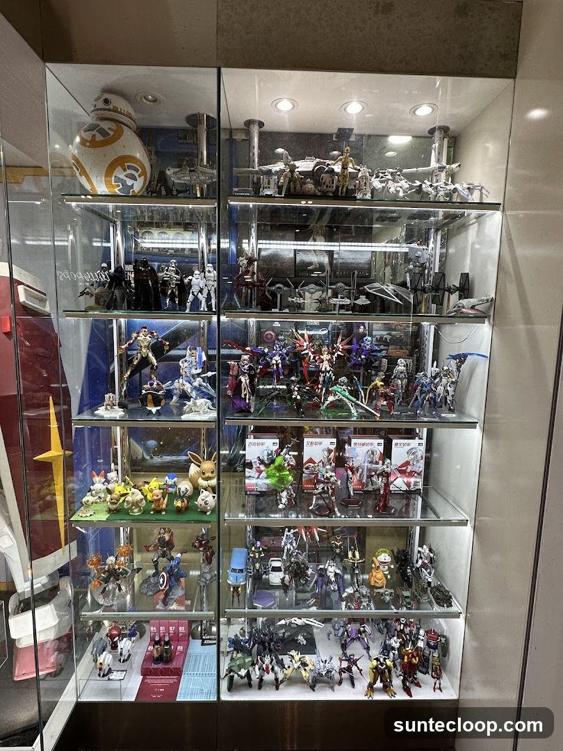 Display Case with Collectible Figures