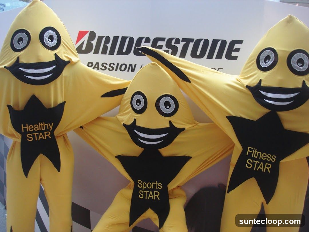 Mascots with Bridgestone Logo