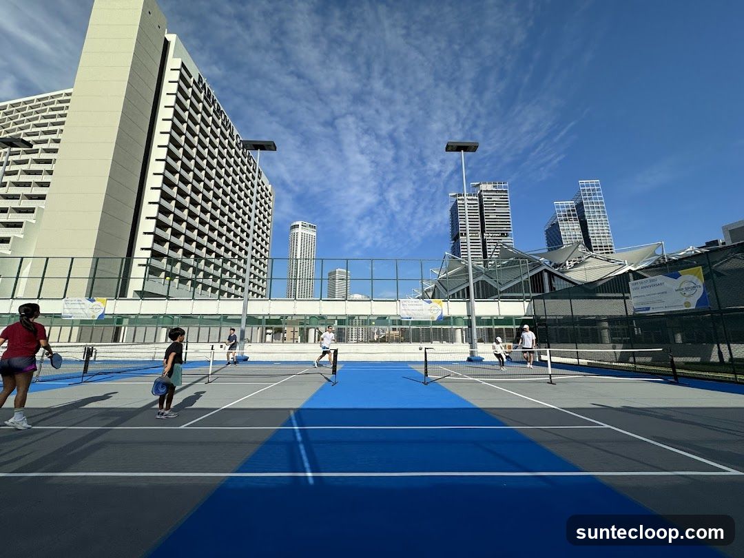 People playing pickleball