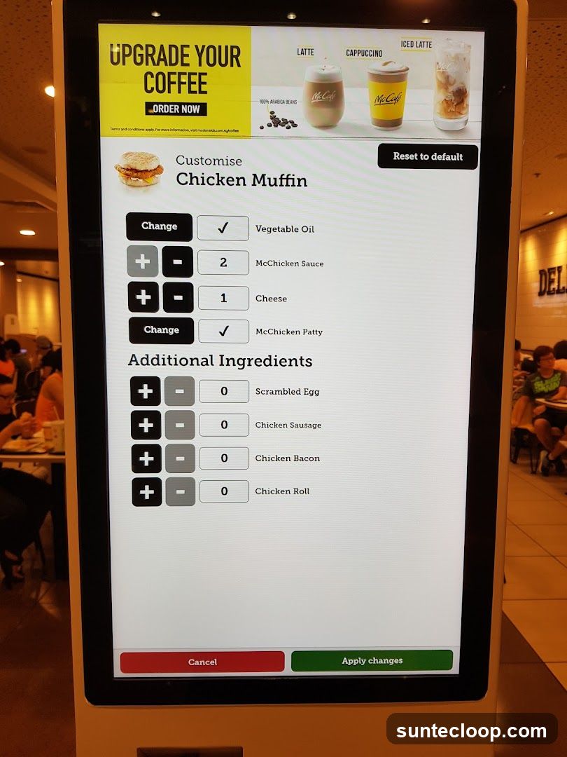 Chicken Muffin Customisation Screen