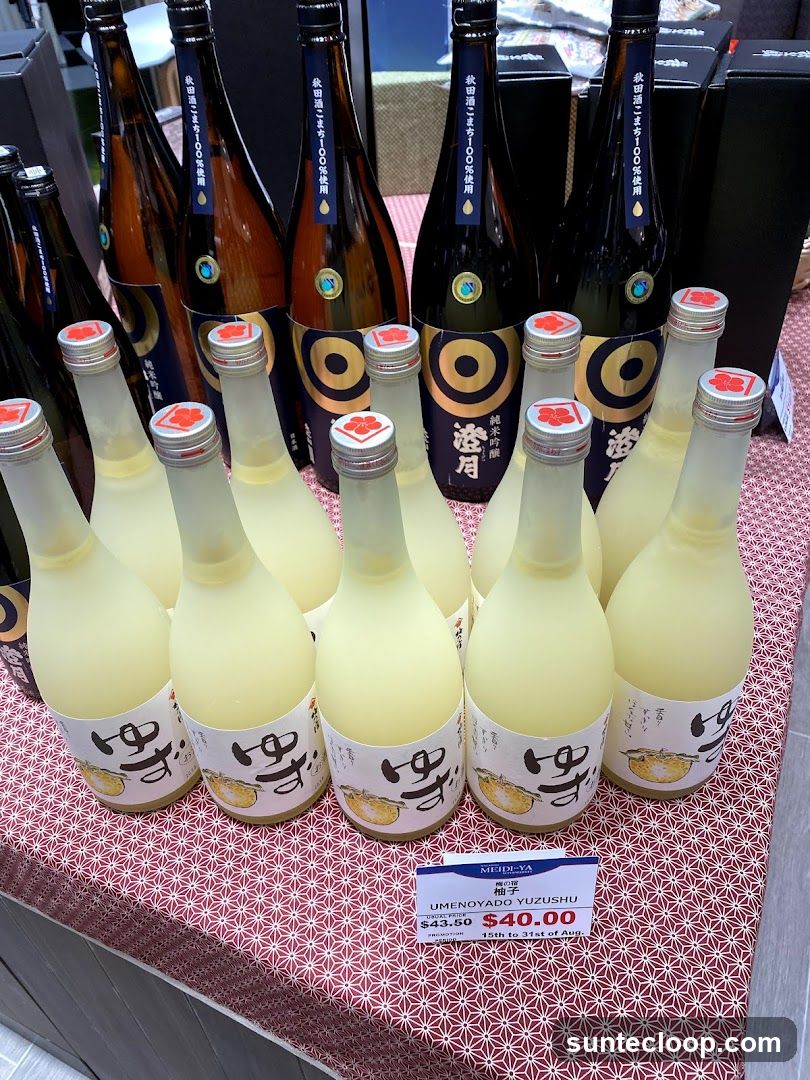 Bottles of Yuzu Sake