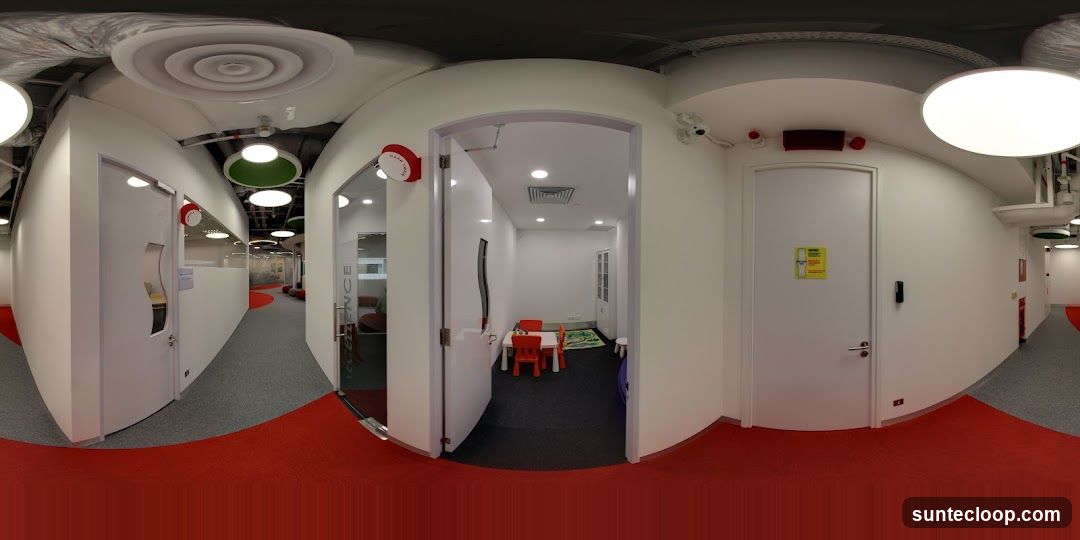 Modern Interior Hallway with Red Carpet