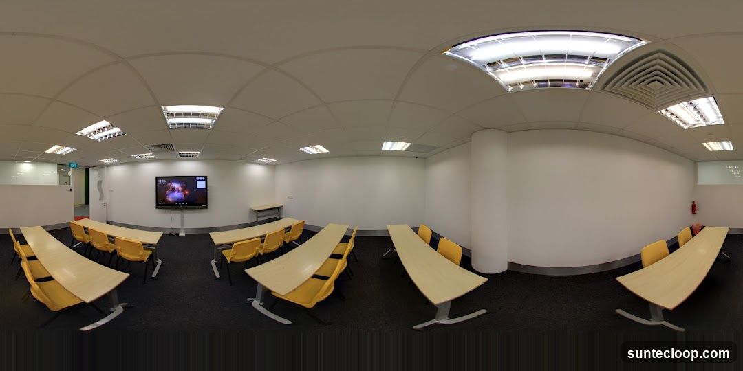 Classroom with tables and chairs