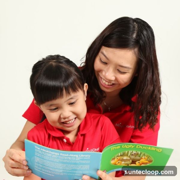 Woman and child reading a book