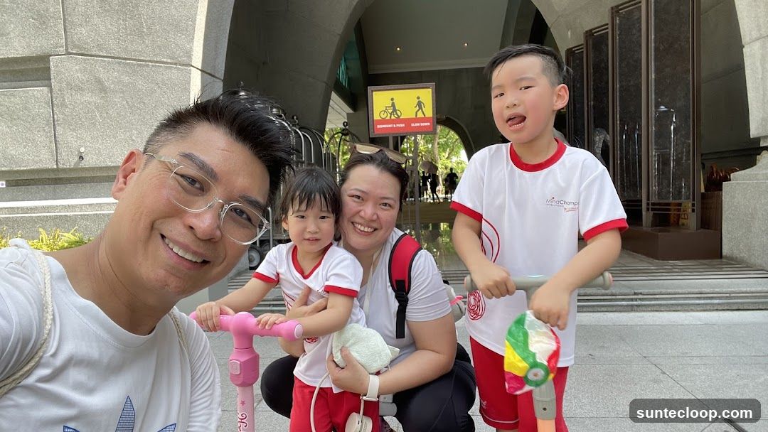 Family with Scooters