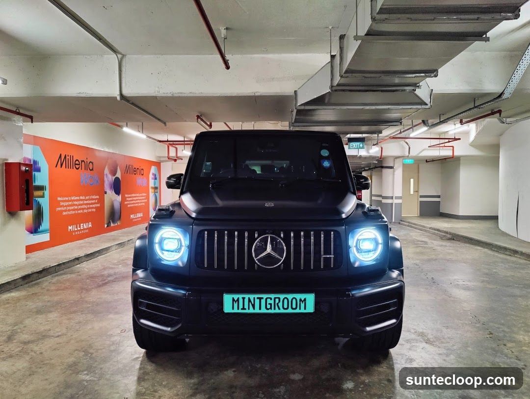 Black Mercedes-Benz G-Class in Parking Garage