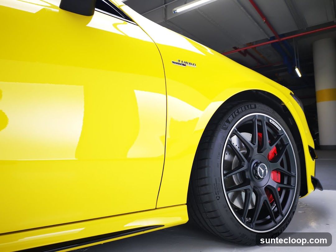 Yellow Sports Car Wheel