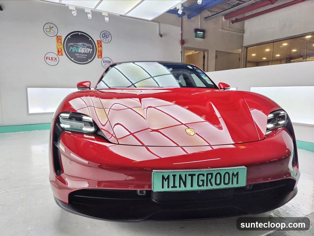 Red Porsche Taycan