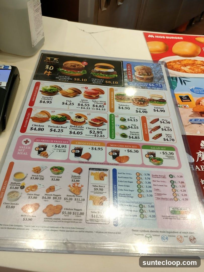 MOS BURGER Menu