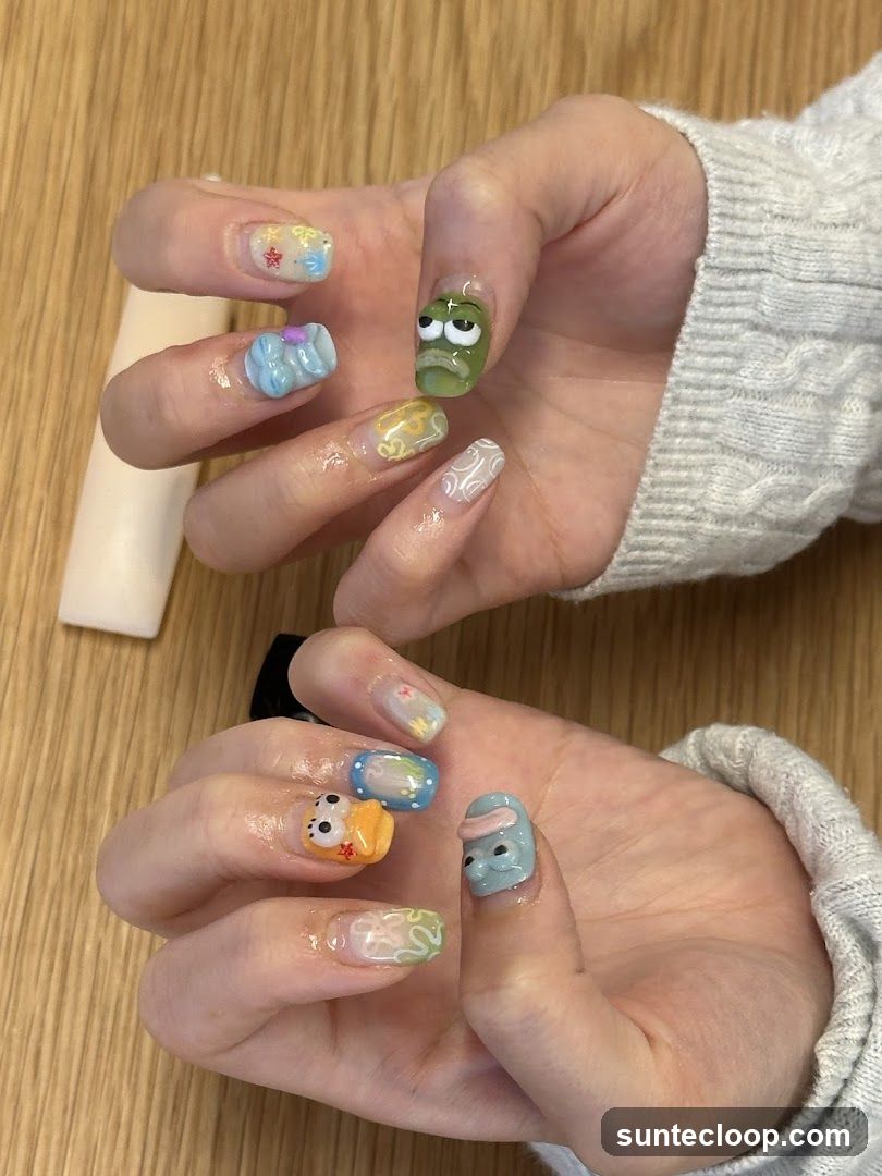Nail Art with Cartoon Characters