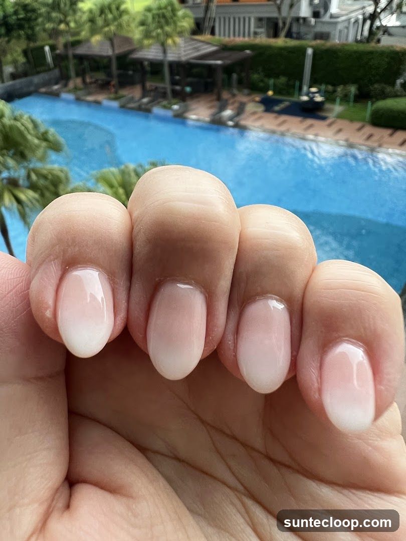 Ombre Nails with Pool View