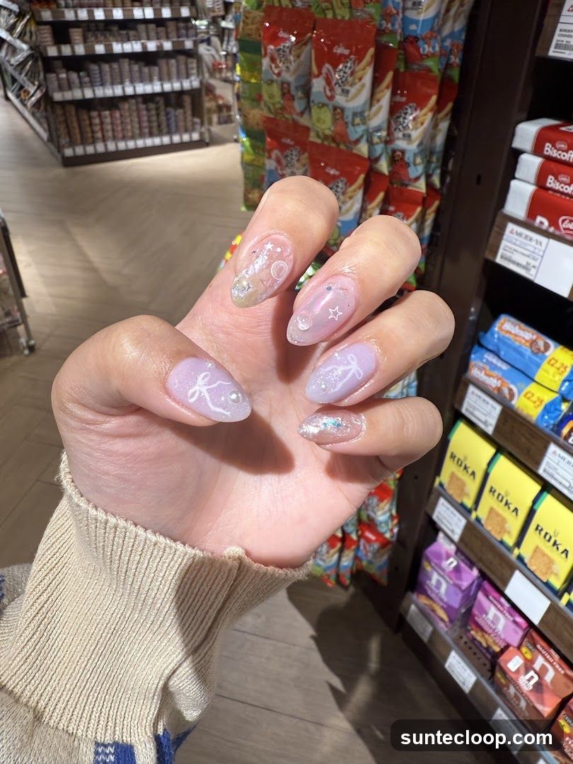 Nail Art in a Store Aisle