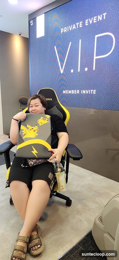 Person in Gaming Chair with Pikachu Folder