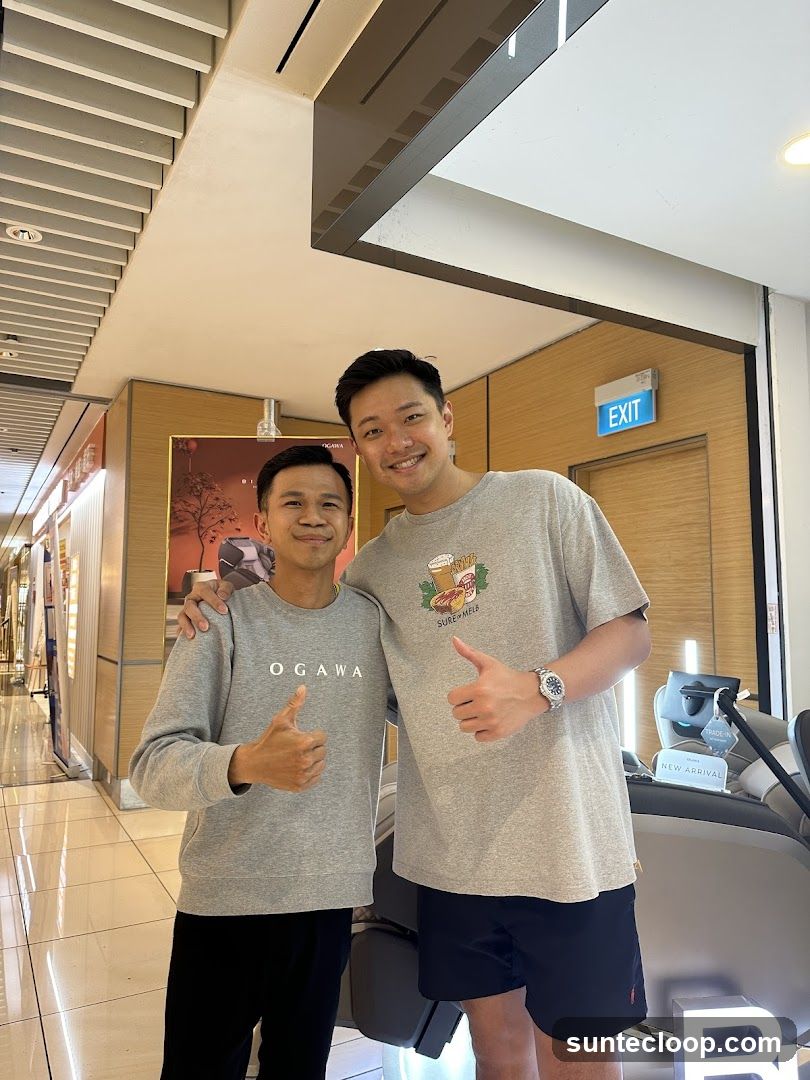 Two Men Posing in a Store