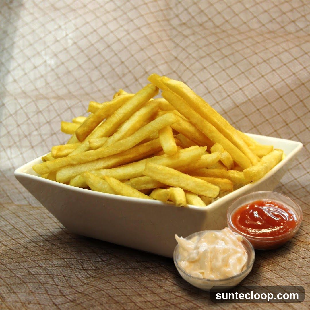 French Fries with Ketchup and Mayonnaise
