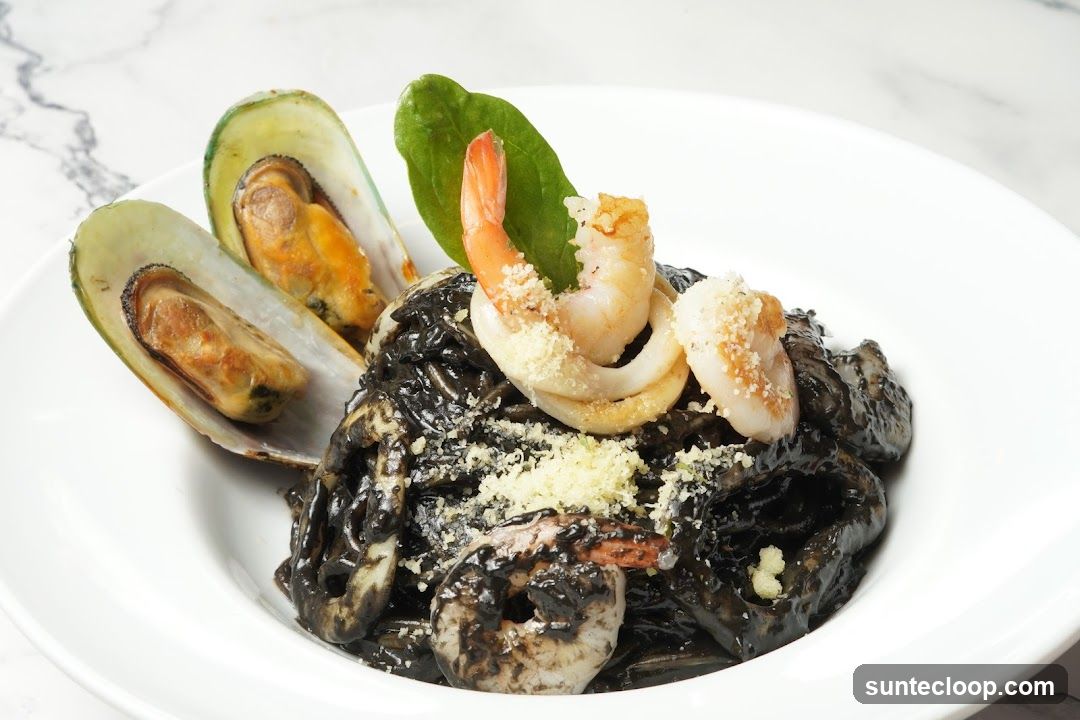 Squid Ink Pasta with Seafood