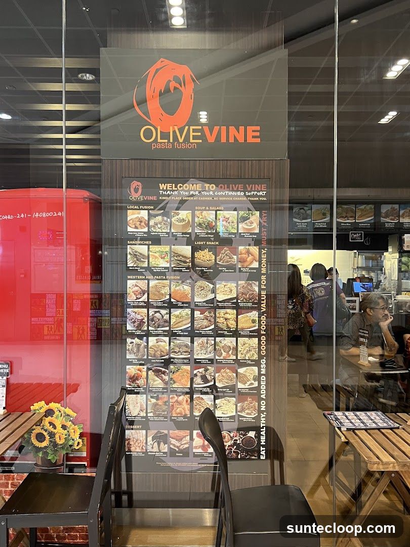 Olive Vine Pasta Fusion Menu