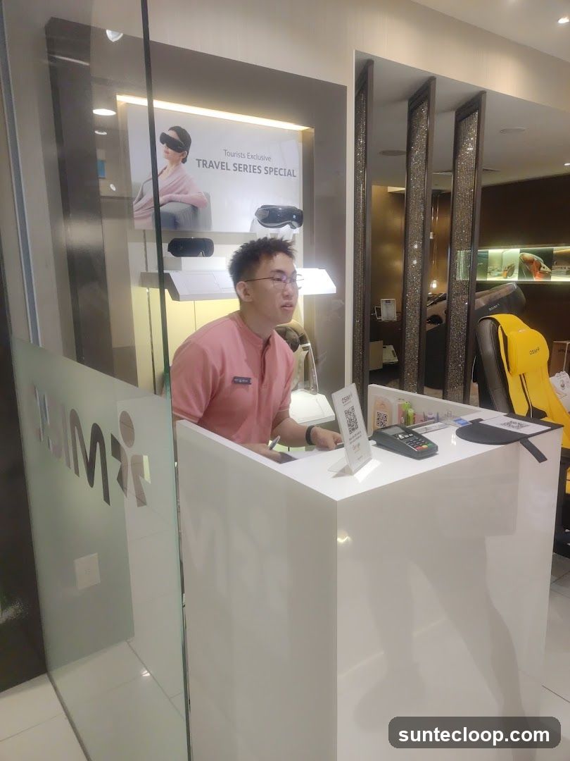 Reception Desk with Promotional Display