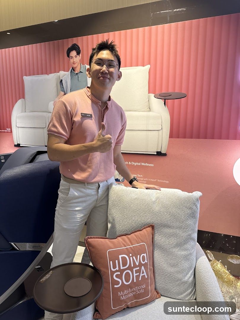 Man with Massage Sofa