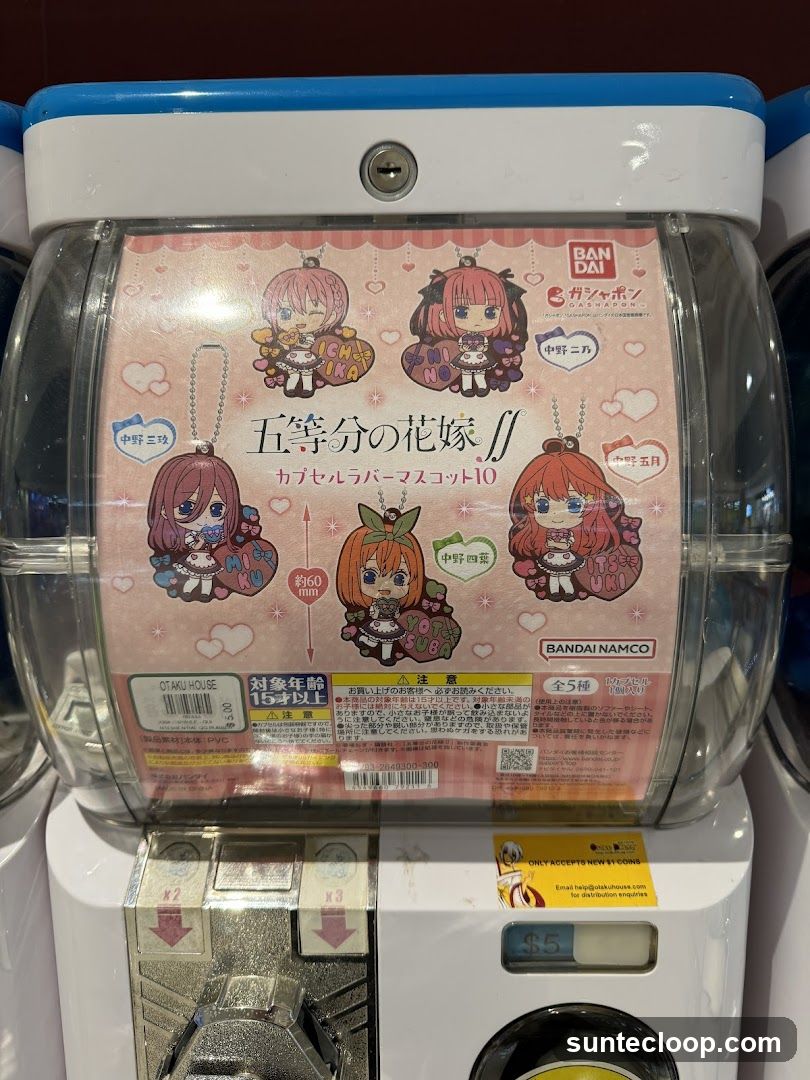 Gashapon Machine with Anime Charms
