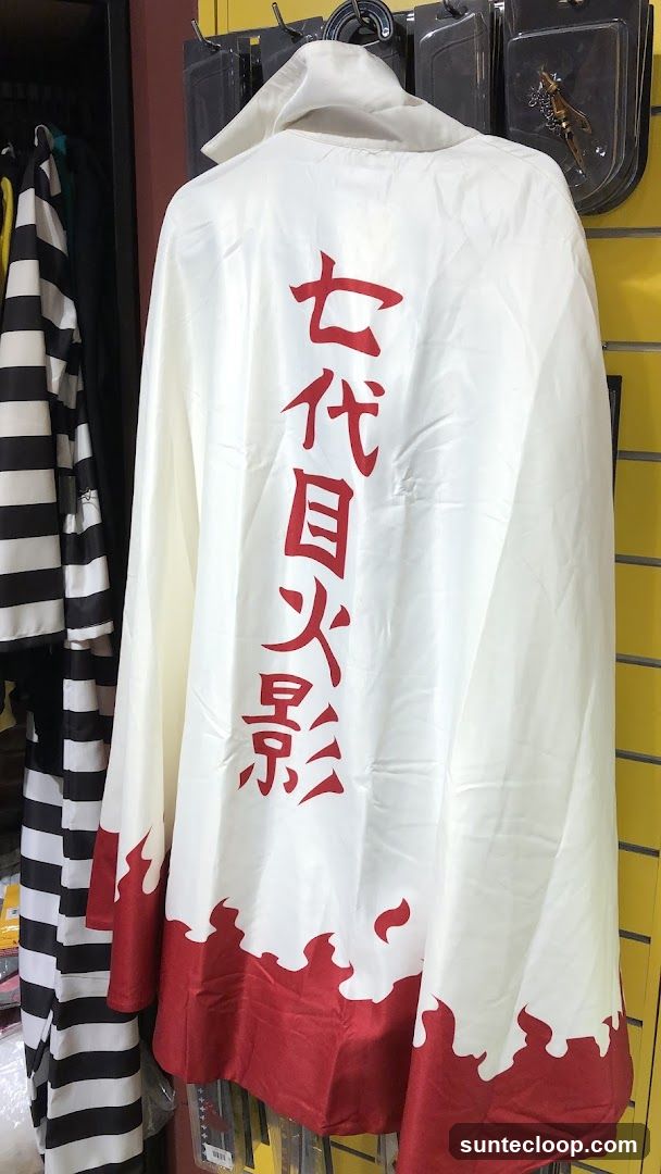 White Cape with Red Japanese Characters
