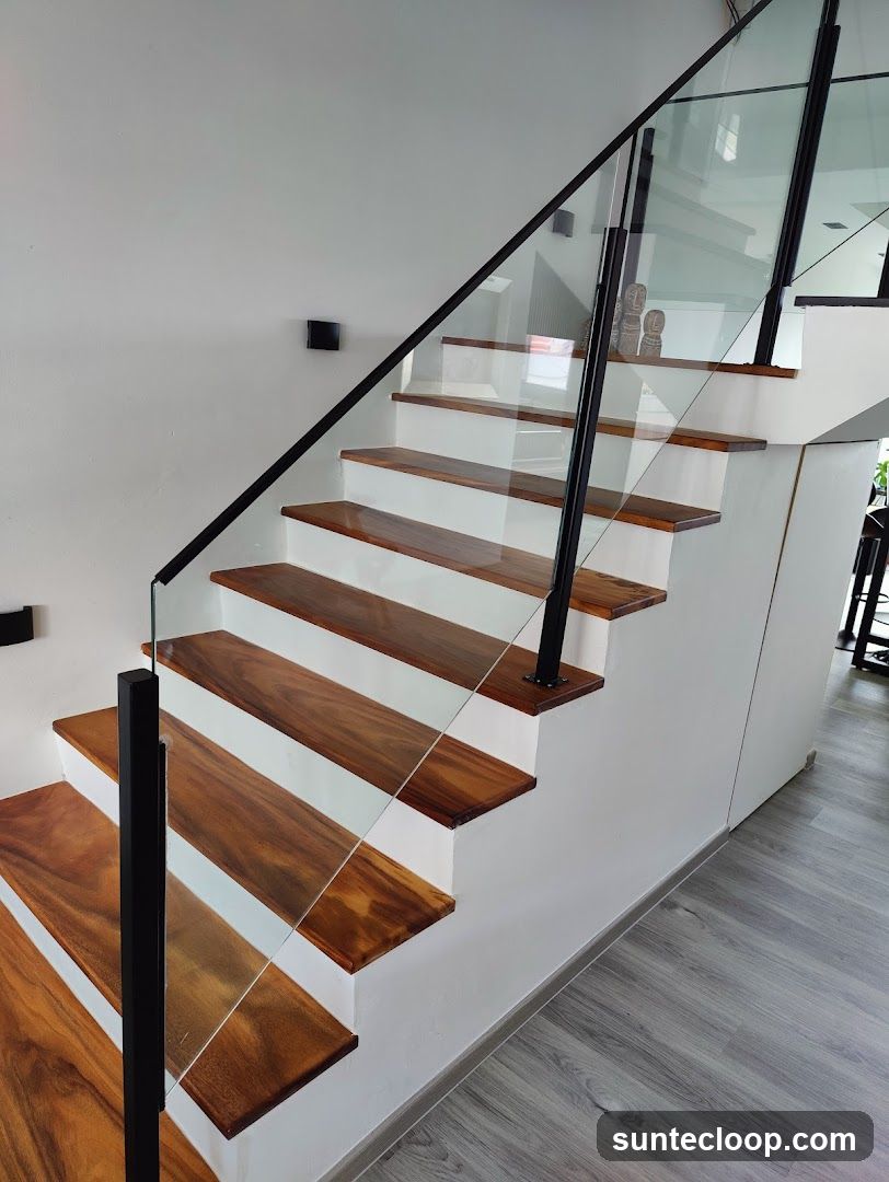 Modern Staircase with Glass Railing