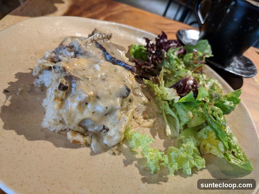 Mushroom Gratin with Salad