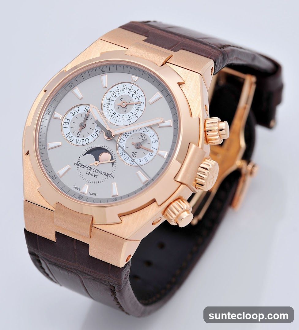 Rose Gold Watch with Brown Leather Strap