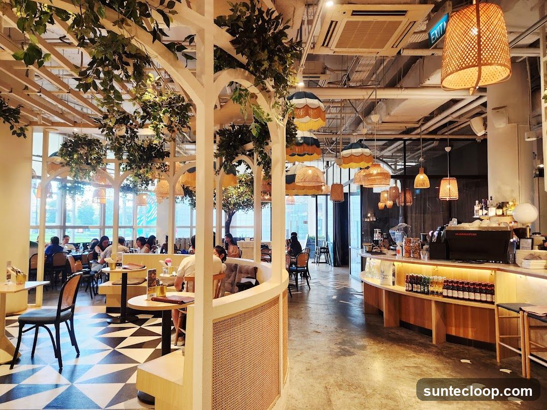 Cafe Interior with Seating and Bar Area