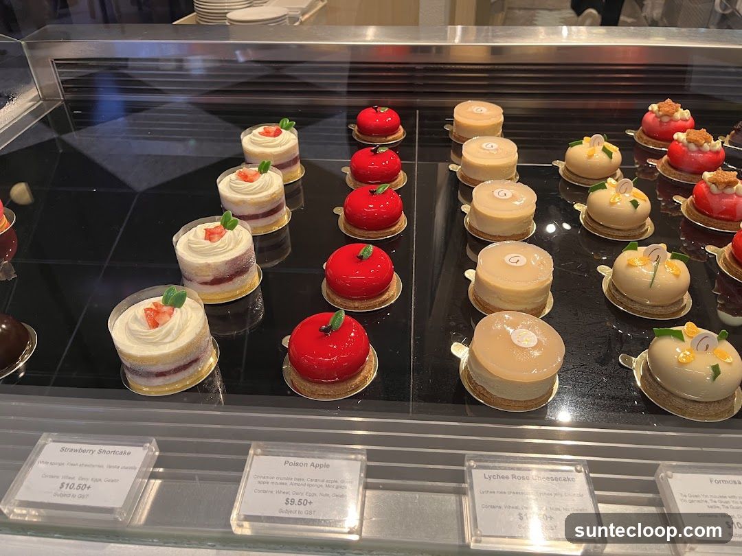 Assortment of Pastries in a Display Case