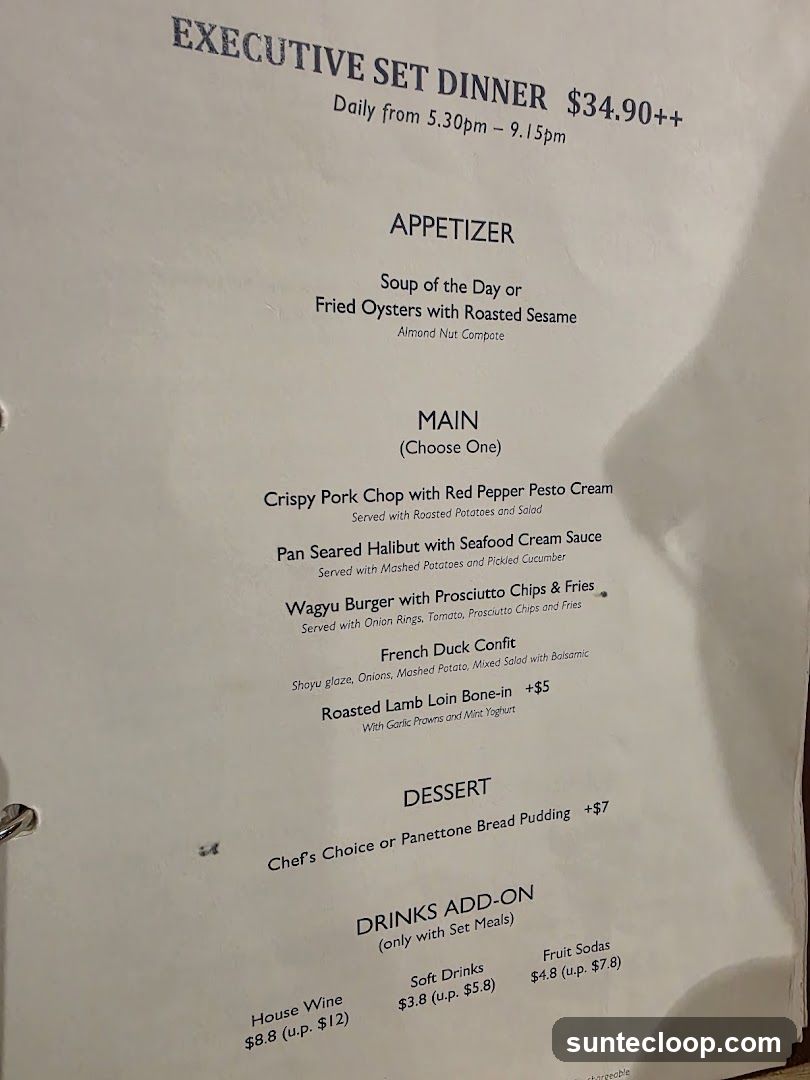 EXECUTIVE SET DINNER