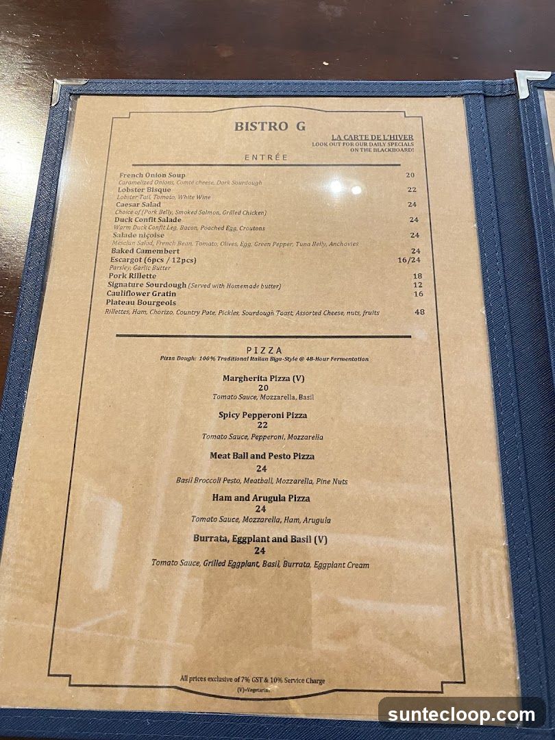 BISTRO G LA CARTE DE L'HIVER