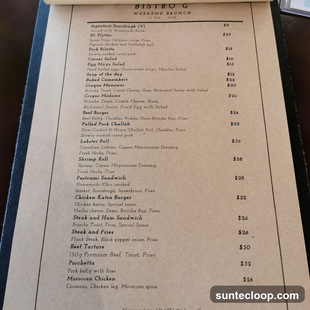 BISTRO G WEEKEND BRUNCH