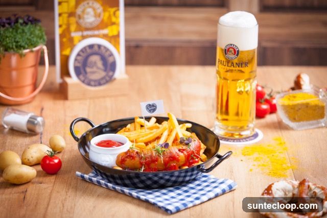 Sausage and Fries with Beer