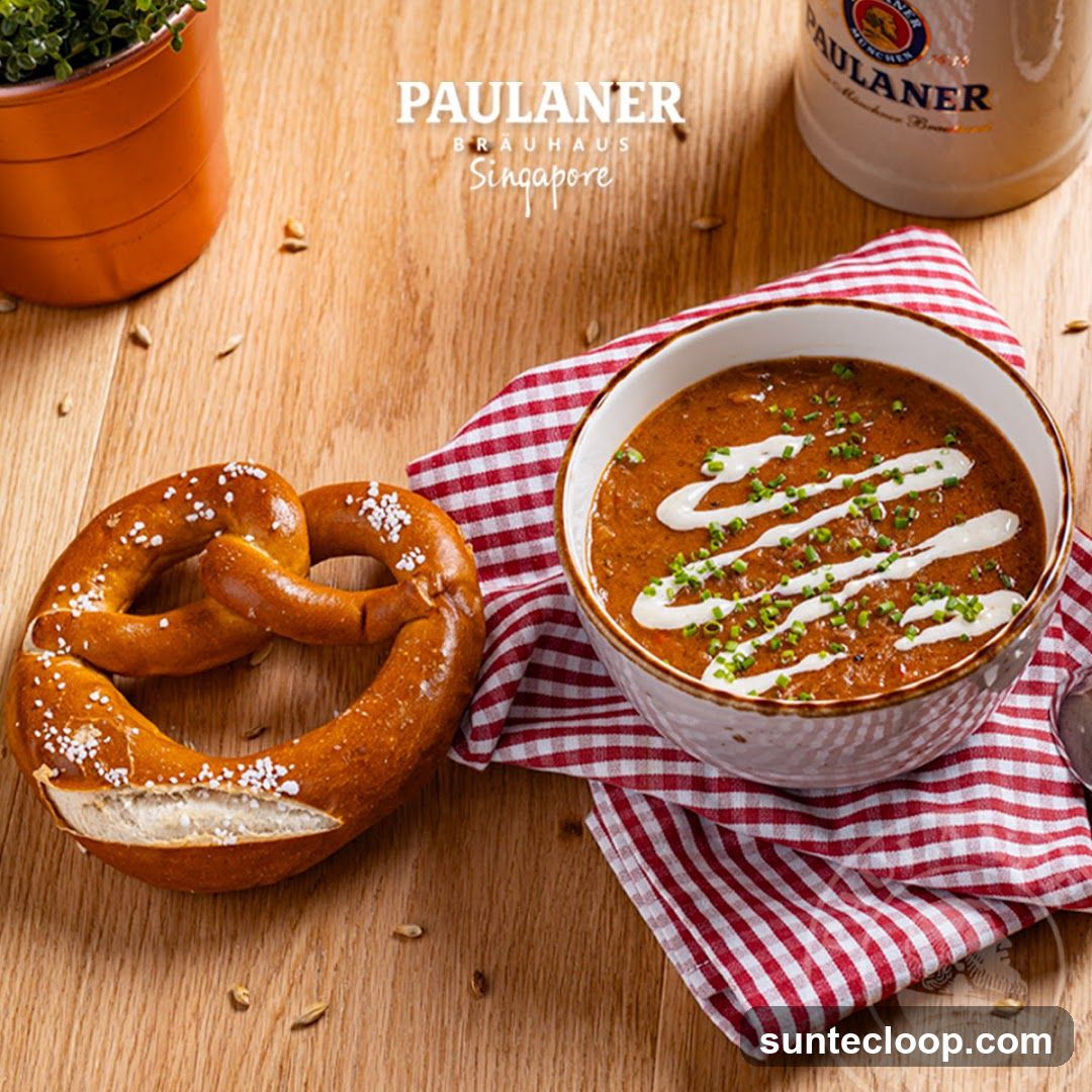 Goulash Soup with Pretzel