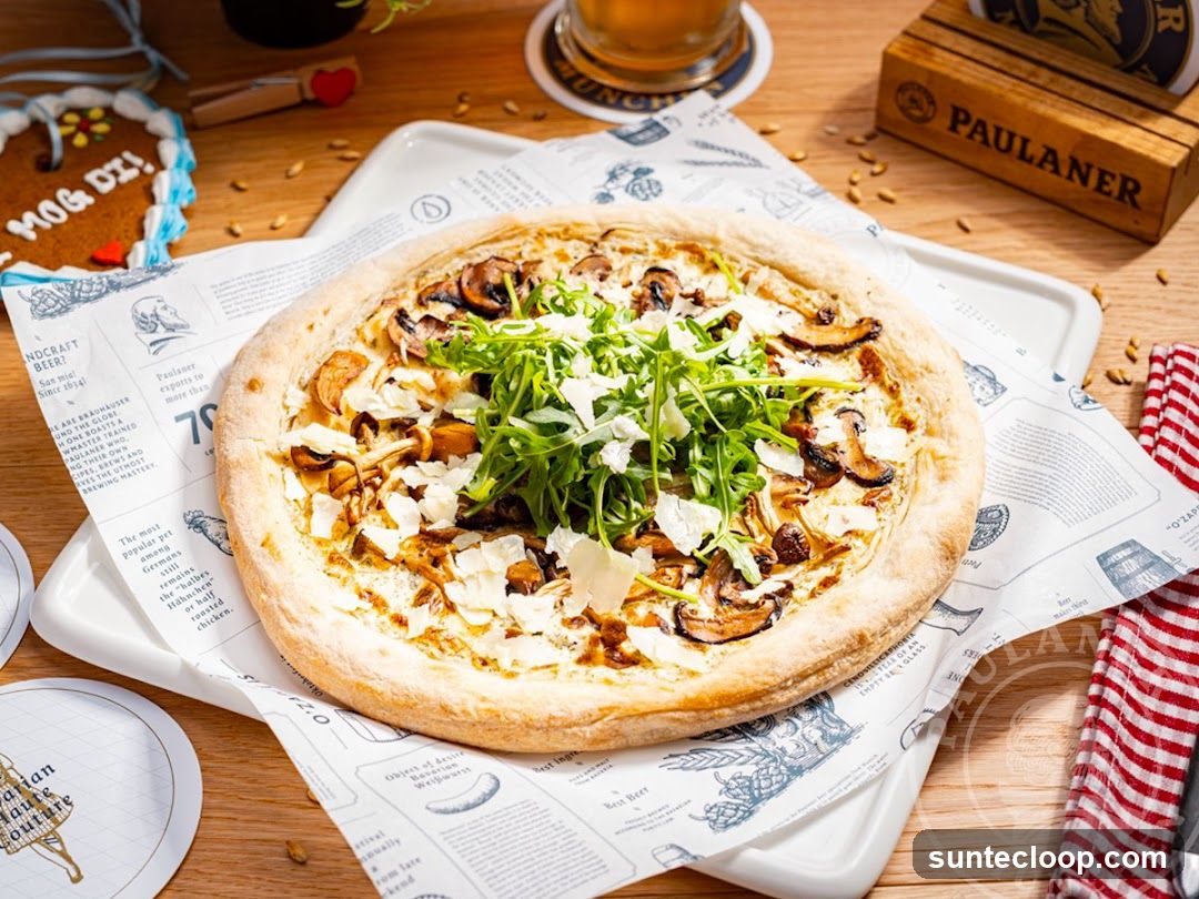 Mushroom and Arugula Pizza