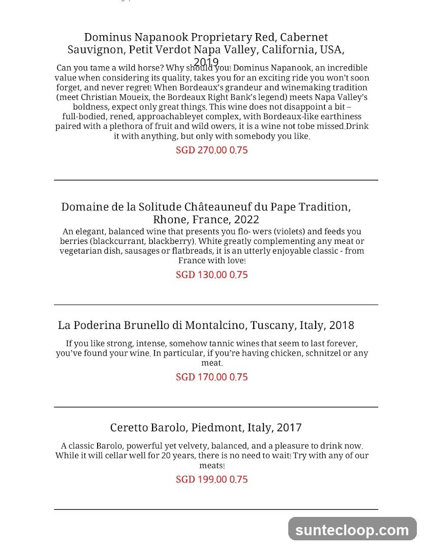 Wine List