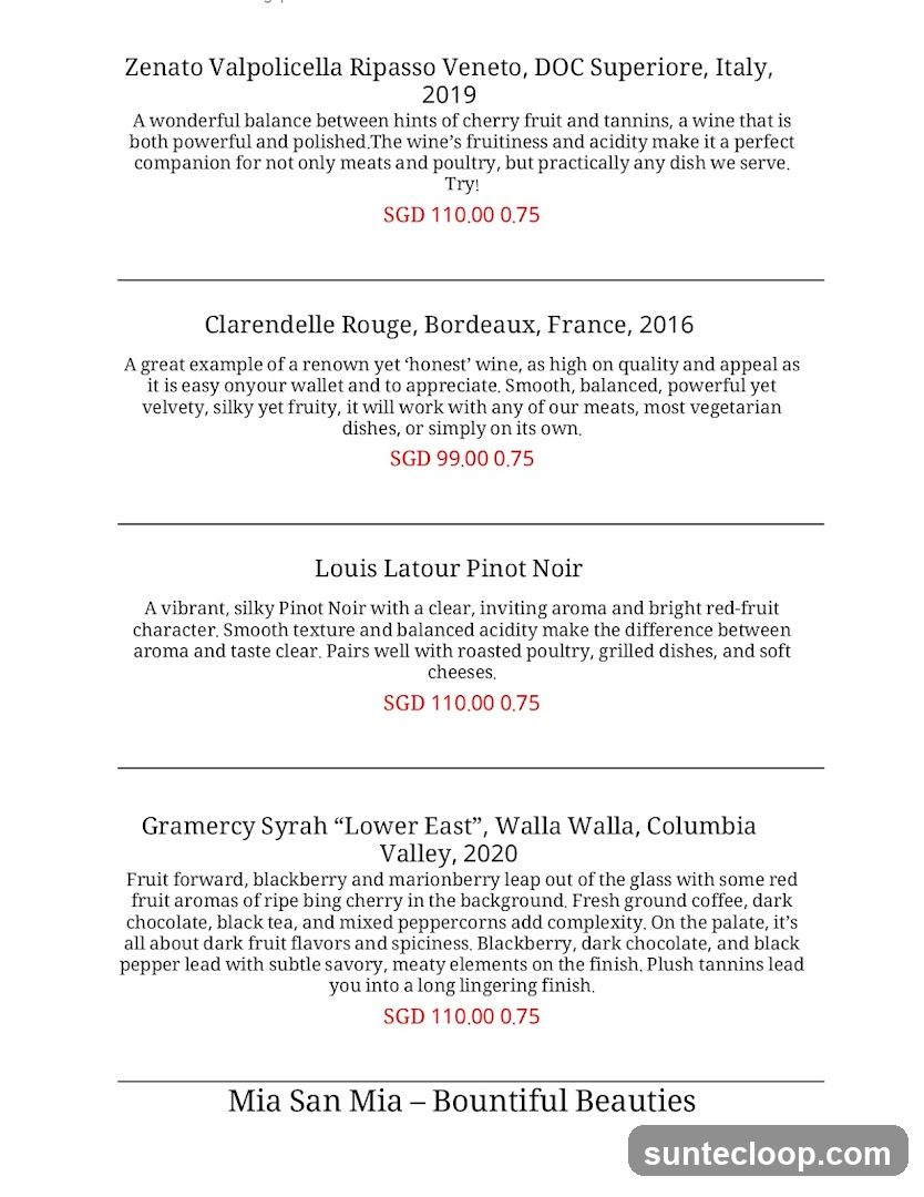 Wine List