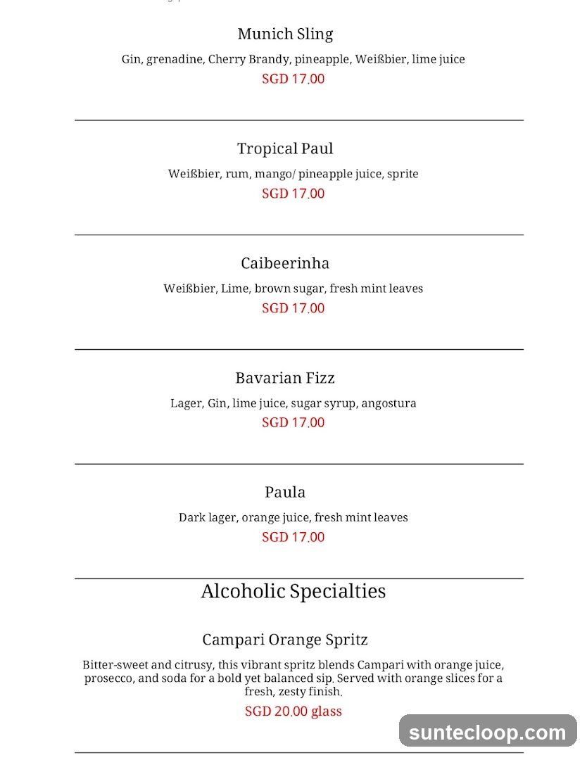 Alcoholic Specialties
